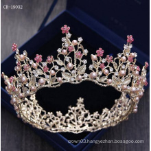 Imitation Pearls Gold Plated Rhinestone Alloy Tiaras Crown